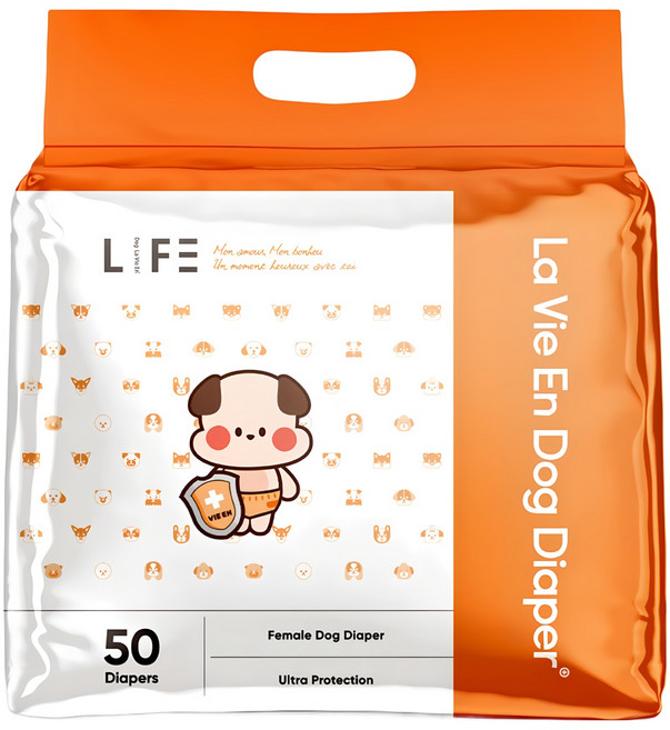 라비앙독 암컷 강아지 안심 기저귀 대용량 50매, 초소형, 1개, 50개입
