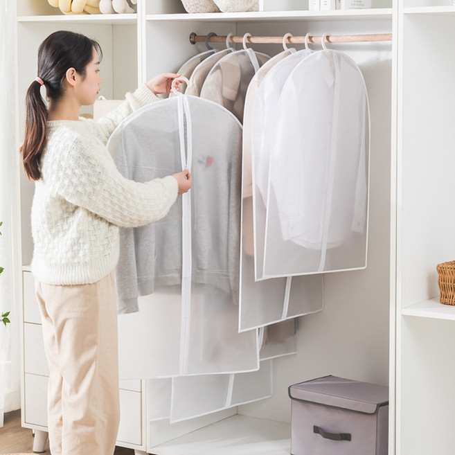 옷 먼지 방지 덮개 양복 패딩 가정용 투명 먼지 방지 큰 자루, 1세트, 5개입