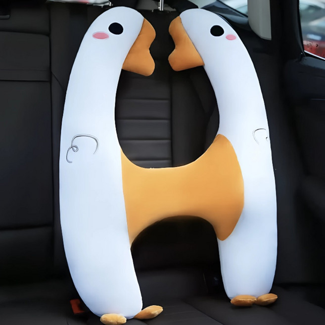 아동용 자동차 목쿠션 목 압박 방지 외출용 베개 유아용 차량 베개 안전벨트형 차량 수면 베개, 1개, Yellow