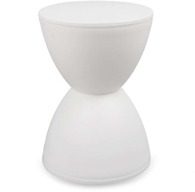 포블리스 폰스툴 모래시계 장구의자, 왁스화이트, 1개