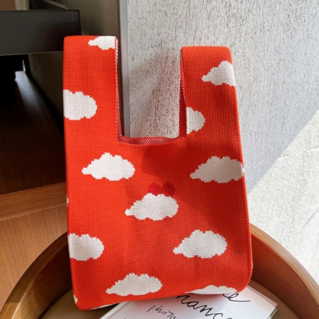 인기미니백*니트 손목가방/토트백/캐쥬얼가방/니트백/묶는가방/데일리백/손가방/캔버스백/에코백