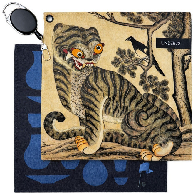 언더72 골프타올 릴와이어 클립형 세트 극세사 파크골프 겸용 선물용, 1세트, T95_호작도