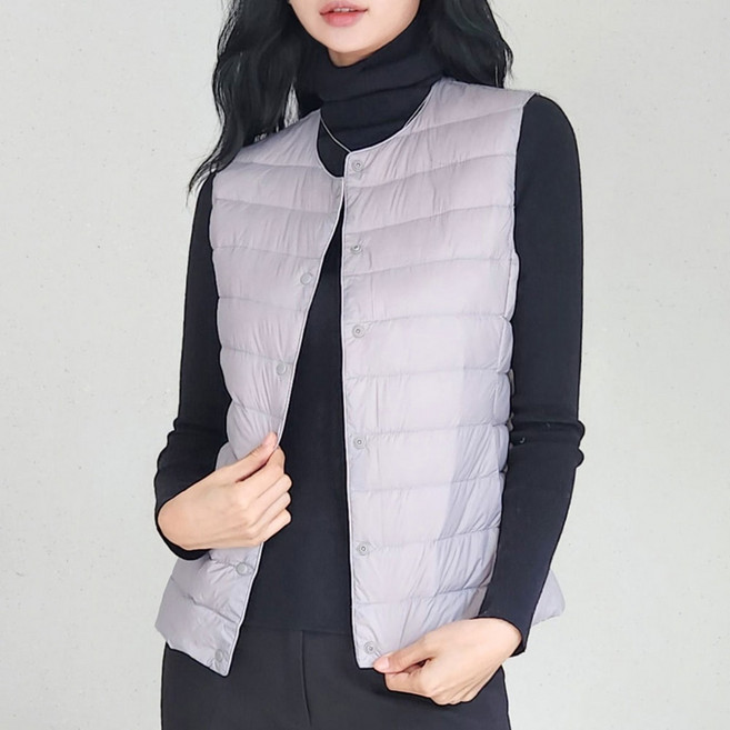 오리털 100 경량 패딩 조끼 라운드넥 V넥 덕다운 베스트 [슈아]