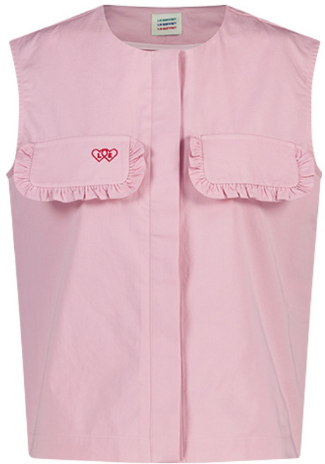 르쏘넷 프릴 베스트 톱 Frill Vest Top_Pink