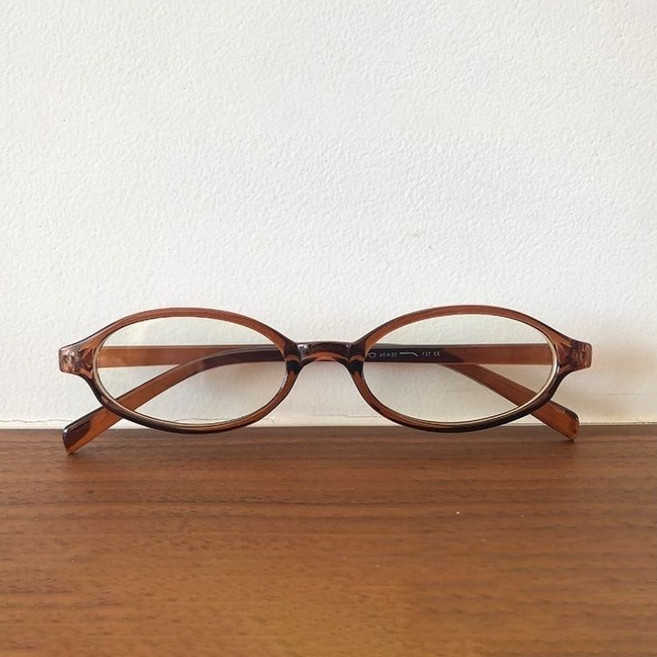레트로 타원형 테 안경 맨얼굴 안경테