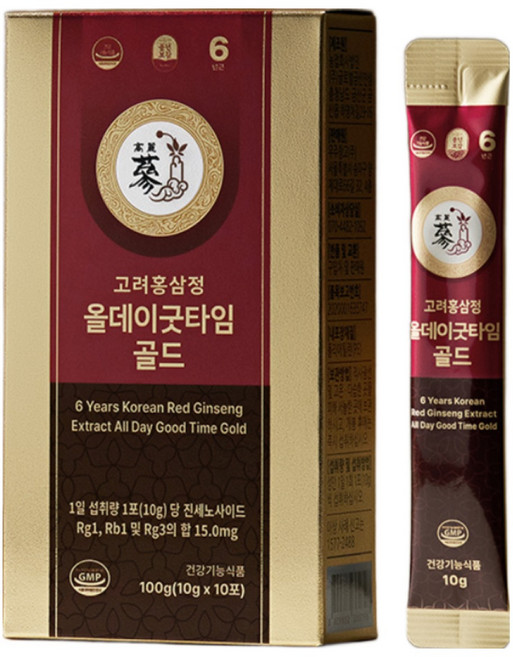 풍년보감 6년근 고려홍삼정 올데이굿타임 골드 30포 세트 + 쇼핑백, 300g, 6세트