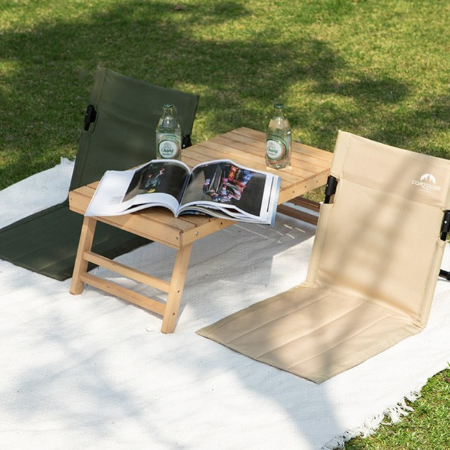 코지톡 그라운드체어 페스티벌의자 캠핑좌식의자 1+1, 블랙, 2개