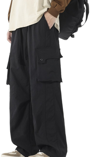 BDICOOL 남성 캐주얼 카고 팬츠 남자 허리 밴딩 카고 바지 T8015
