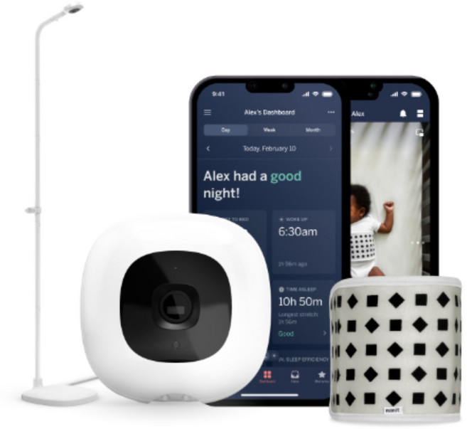 내닛 신생아 홈캠 + 고정형 플로어 스탠드, 베이비 모니터+플로어 스탠드, 1개