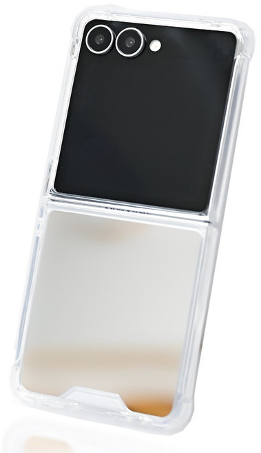 클릿온 Z플립 제트플립 실버 미러 거울 케이스 힌지필름 포함