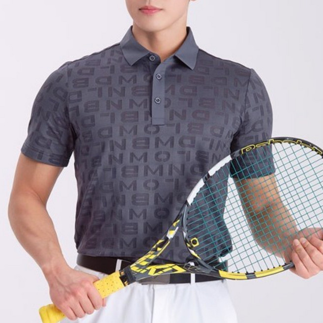 다운블로우 남자 스포츠 기능성 골프웨어 레터링 카라 반팔 티셔츠 DB 6502