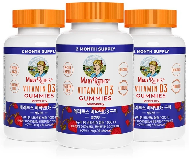 메리루스 비타민D 구미 젤리, 3개, 60회분 - 쿠팡