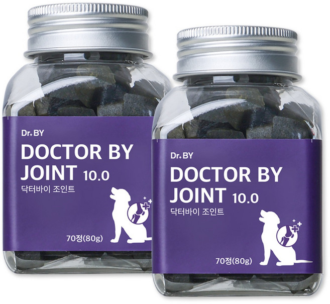 닥터바이 조인트 강아지 관절 영양제 슬개골 노견 도움 보조제, 70정, 뼈/관절강화, 2세트