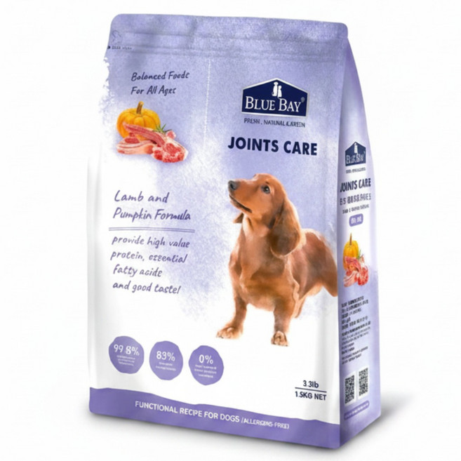 BLUE BAY 倍力 JOINTS CARE 狗飼料 羊肉南瓜配方 全齡犬 1.5KG, 羊肉, 南瓜, 鮭魚, 馬鈴薯, 雞肉, 燕麥, 3kg, 1袋