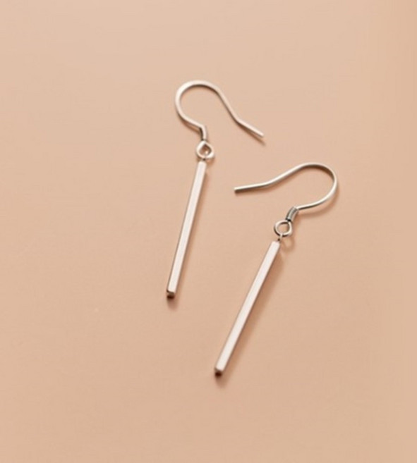 에르모사제이 E104 심플 스틱 드롭 롱 실버 925 은 귀걸이