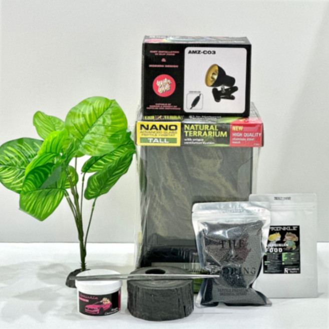 [뉴런쥬라기] 양서류 중급 사육세트 / 20x20x30유리장 프로그소일 개구리 사료 엠피비언푸드, 단일, 1개