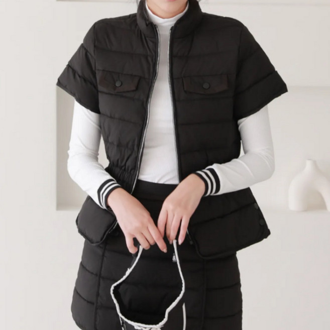 원온반팔숏패딩점퍼 골프조끼 겨울 베스트 여성골프옷