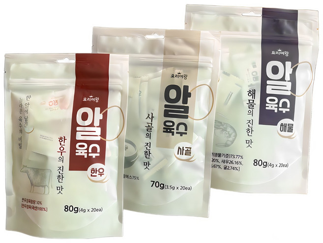 육수내기 한알퐁당 조미료 캠핑 휴대용 간편 해물맛, 사골맛, 1개