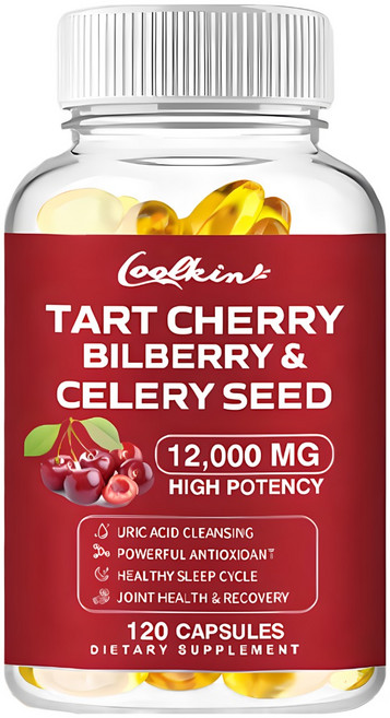 타트 체리 추출물 120채소 캡슐 12000mg 강도 10:1 추출물 요산, 1개, 60정
