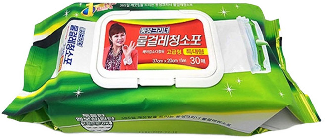 동성 물걸레 청소포 고급형 특대형 30매 베이킹소다 청소 물티슈 캡형, 10개