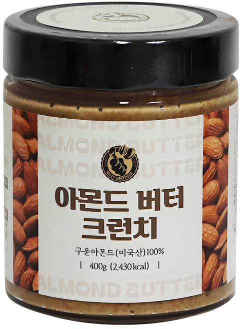 너츠브라더 100% 아몬드버터 크런치, 1개, 400g