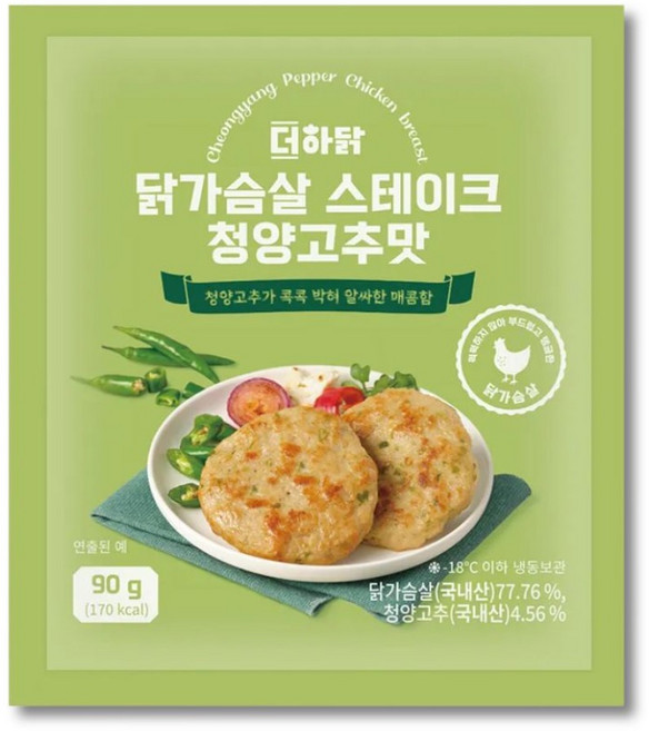 더하닭 닭가슴살 스테이크 청양고추맛, 30개, 90g