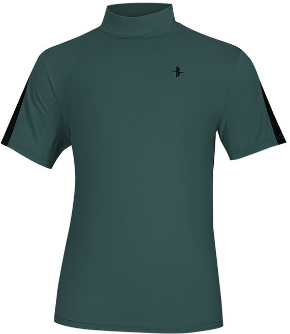 빌트모아 남성 골프웨어 하이넥 등판 타공 반팔 티셔츠