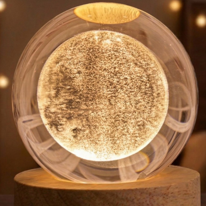 엘린벨 빛담아 크리스탈 유리구슬 무드등, 달