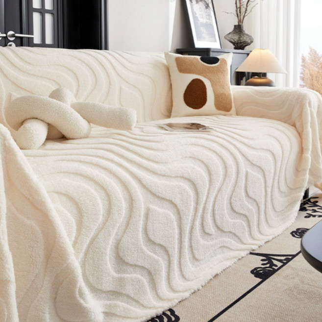 아이라 먼지없는 고탄력 전방위 소포 미끄럼 쇼파커버 인테리어 부드러움 소파덥개, 1개, 흰색