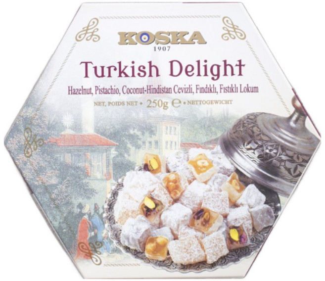 코스카 터키쉬딜라이트 터키젤리 디저트 과자 카이막 로쿰 믹스넛, 250g, 3개