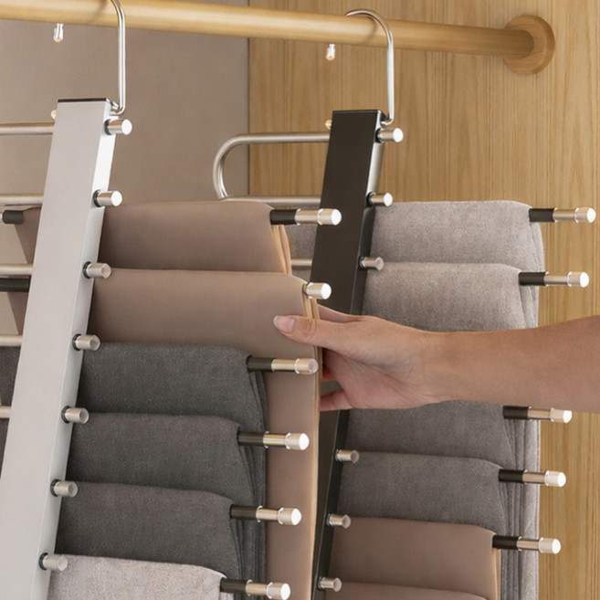 모노딜 논슬립형 다걸이 접이식 바지걸이, 2개, 실버