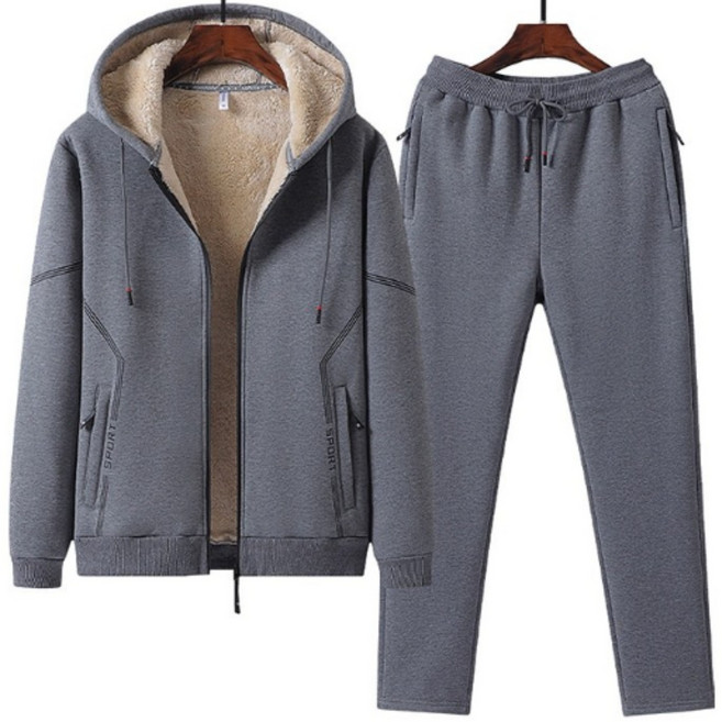 스타일닥터 남성 빅사이즈 도톰 트레이닝복세트 기모 가디건+바지 투피스