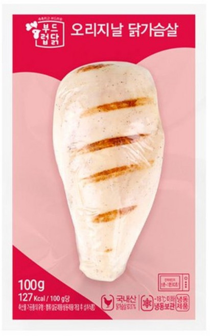 부드럽닭 오리지널 닭가슴살 [냉동 100g], 100g, 5개