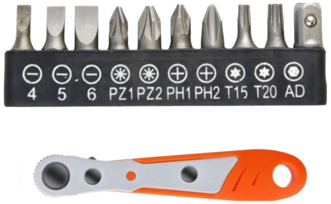 tinduo 가정용 양방향 다기능 라쳇 드라이버 자기흡착 비트 10P 세트, 1세트