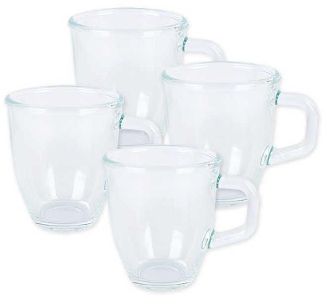 글라스락 강화 유리 퓨전 머그잔, 375ml, 4개