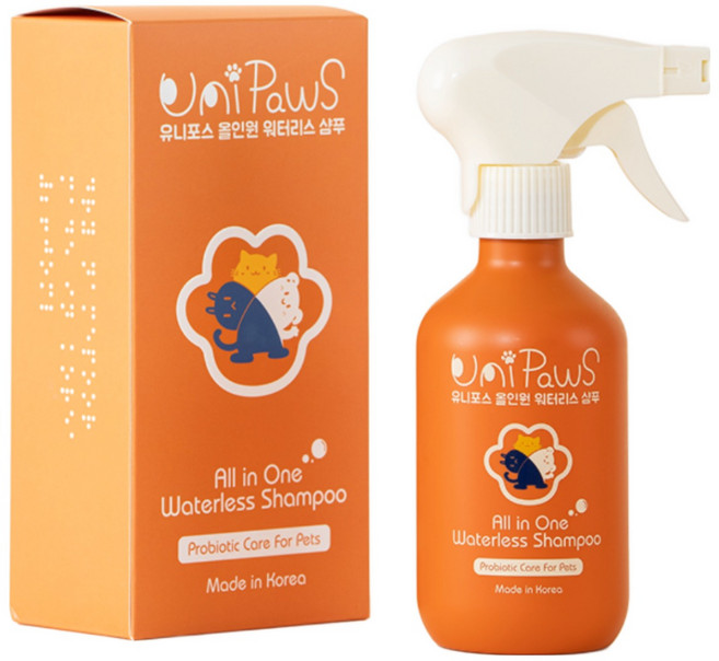 유니포스 거품 워터리스 샴푸 / 올인원 저자극 / 강아지 고양이 겸용 /, 2개, 260ml
