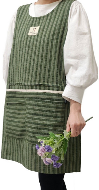 네꼬클럽 다롱이앞치마 지지미 보육교사 어린이집 요양보호사 사회복지사 까실이 여름앞치마, 그린, 1개