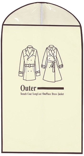 지퍼형 부직포 옷커버 투명 옷커버 행거옷커버 코트 정장 자켓 의류커버 반투명옷커버, 부직포 아우터커버, 1개, 1개입