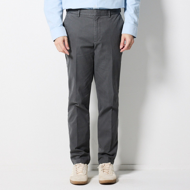 [STCO] 남성 히든밴드 바이오워싱 치노 팬츠 테이퍼드핏 차콜