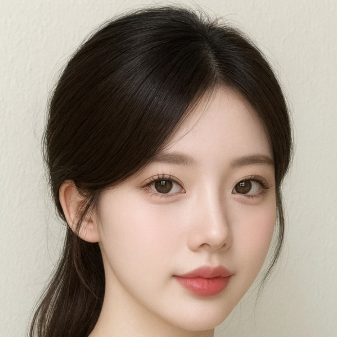 디올드 프리미엄 인모 100% 여성 수제 정수리 가발, 1개, 사이드형-블랙