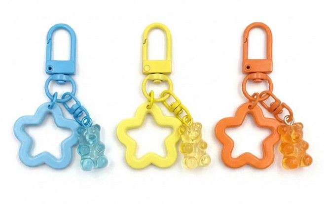 별 키링 3색 세트 가방고리 열쇠고리 데일리 포인트 악세사리