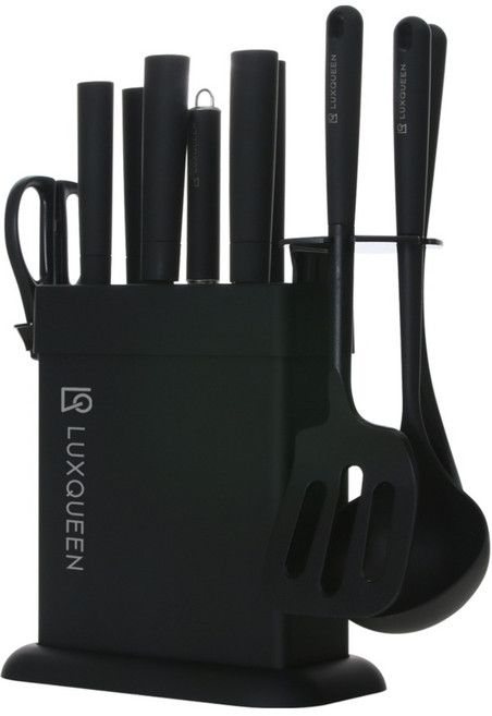 렉스퀸 블랙 에디션 칼블럭 칼세트 & 키친툴 11종 세트, 1세트