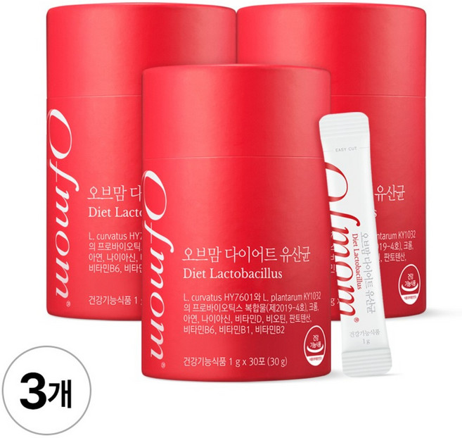 오브맘 중년 뱃살 다이어트 유산균 체지방 감소, 30회분, 3개