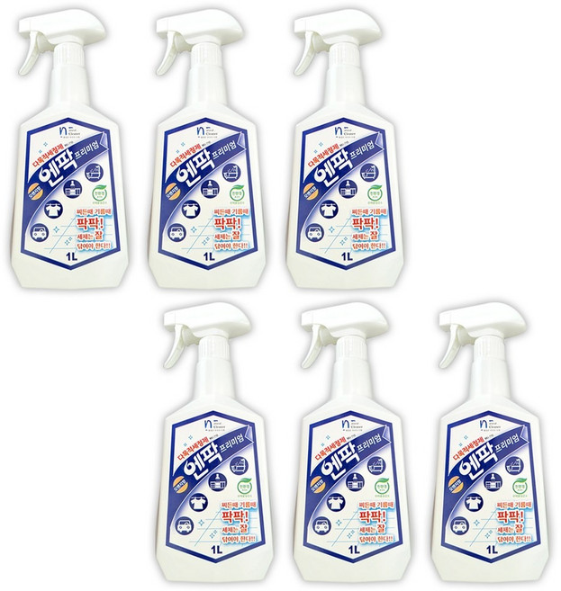 엔팍프리미엄 친환경 다목적세제 1L x 6ea 세트 기름때 찌든때 청소세제 가정용 업소용, 6개