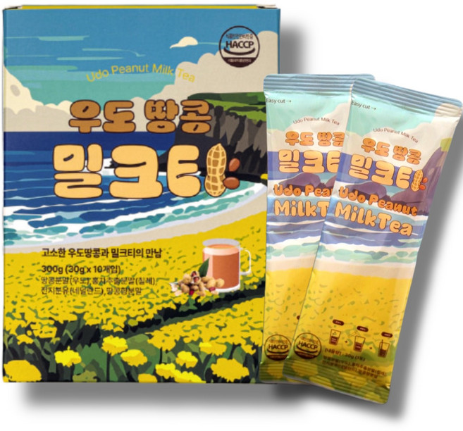 느랑풀 제주산 우도땅콩 밀크티 스틱, 1개, 10개입, 30g