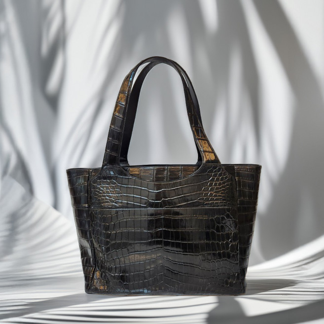 잘모이 리얼 크로커다일 루미에르 여성 악어가죽 토트백