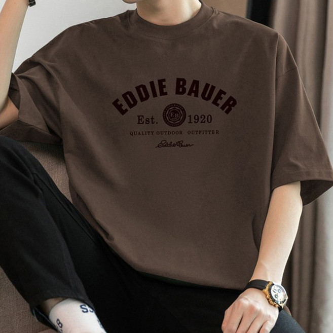 디한스 프린팅 순면 루즈핏 남여공용 반팔티