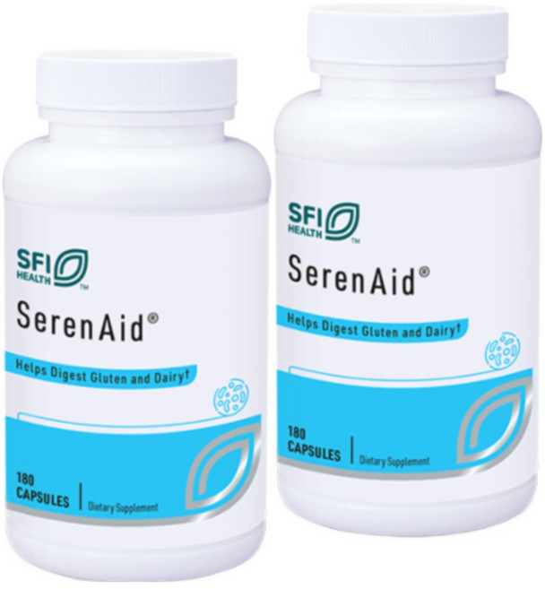 [미국 SFI Health 공식 파트너] 클레어랩스 세레네이드 SerenAid 활성 소화 효소제 DDP-4 180캡슐, 180정, 2개
