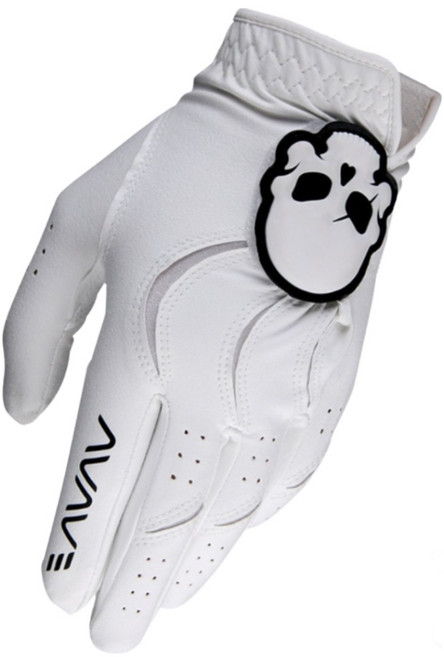 어베이브 남여공용 해골로고 칼라 골프장갑, 옐로우, 1개