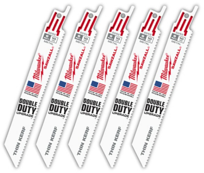 밀워키 48-00-5092 컷쏘날 10TPI 6인치 5개 두꺼운 금속용, 1개